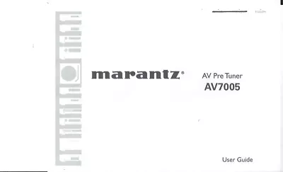 Kaufen Marantz User Manual Bedienungsanleitung Für Model AV 7005 Englisch Copy • 14.50€