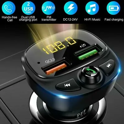 Kaufen Bluetooth 5.0 FM Transmitter Auto Radio Adapter Freisprecheinrichtung KFZ Kit • 8.99€