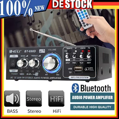 Kaufen Bluetooth Receiver Stereo Verstärker Audio Empfänger Amplifier USB Music Player • 24.99€