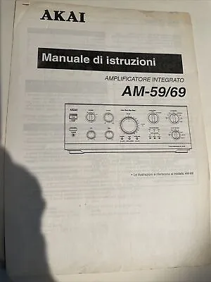 Kaufen Manuale Di Instruzione Akai AM-59 AM-69  Italienisch Italiano • 5€