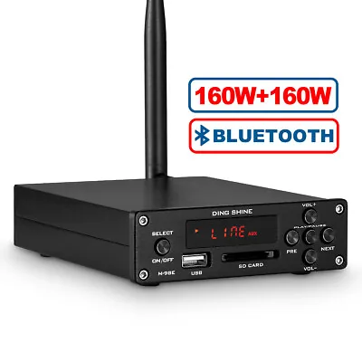 Kaufen HiFi Bluetooth 2.0 Kanal Digitalverstärker Stereo Desktop Audio Amplifier 160W×2 • 109.99€