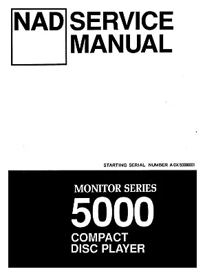 Kaufen Service Manual-Anleitung Für NAD 5000  • 12€