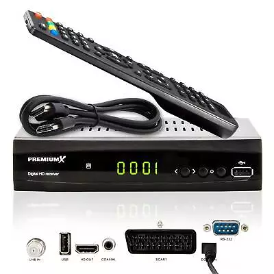Kaufen PremiumX 521 SAT TV Receiver DVB-S2 USB SCART HDMI Satellitenreceiver 12V FullHD • 29.90€
