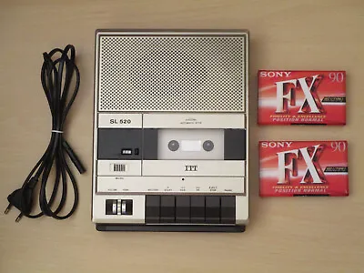 Kaufen ITT Kassettenrecorder Model SL 520 +2 MC Kassetten  *Komplett Set* Vintage 80er • 79.95€