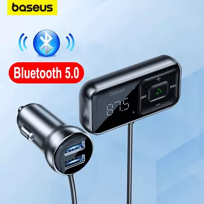 Kaufen Bluetooth 5.0 FM Transmitter Auto Radio Adapter Freisprecheinrichtung KFZ Kit • 18€