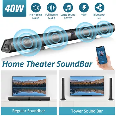 Kaufen 40W Soundbar Lautsprechersystem Subwoofer Bluetooth Surround TV Heimkino Neu • 63.59€