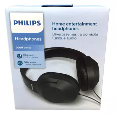 Kaufen Philips Over-Ear HI-FI Kopfhörer TAH-2005BK/00 Schwarz 2000 Series Home Kabel • 14.99€