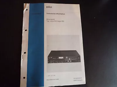 Kaufen Original Service Manual Schaltplan Braun  REGIE 510/520 • 12.50€