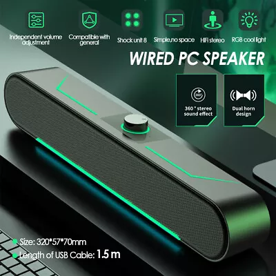 Kaufen USB PC Lautsprecher HiFi Stereo Speaker Multimedia Soundbar Für Computer Laptop • 17.89€