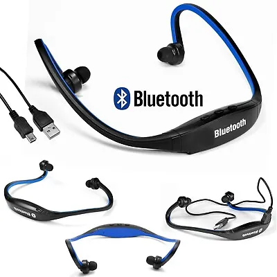 Kaufen Kabelloses Bluetooth Headset Stereo Kopfhörer Ohrhörer Sport Freisprechkartensteckplatz • 8.39€