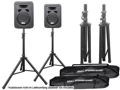 Kaufen 2x DJ PA Boxen Ständer Lautsprecher Stativ Boxstativ Taschen Set 90-145cm 60kg • 42.50€