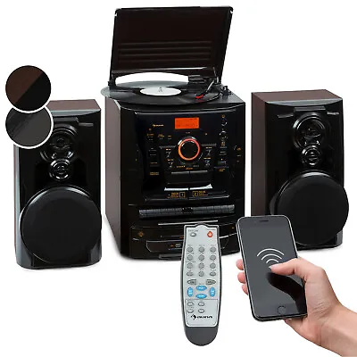 Kaufen Stereoanlage Digital DAB Plattenspieler Bluetooth CD Player Lautsprecher Schwarz • 286.99€