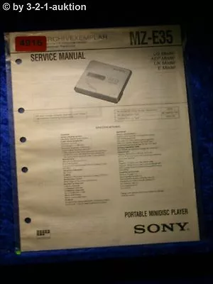 Kaufen Sony Service Manual MZ E35 Mini Disc Player (#4916) • 11.99€