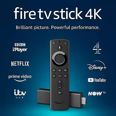 Kaufen Neu Fire TV Stick 4K Ultra HD Mit Alexa Sprachfernbedienung | Streaming Media Player! • 42.21€