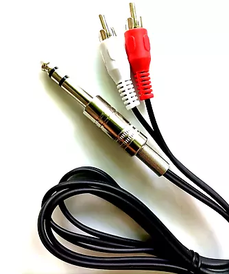 Kaufen 1,5m Klinken Adapter Kabel 6,3mm Stecker Klinke Stereo 2 X Cinch Cinchstecker 💛 • 5.59€