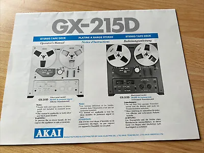Kaufen Akai GX215D Bedienungsanleitung  • 80€