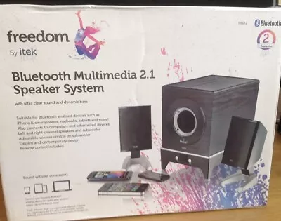 Kaufen Itek Bluetooth Multimedia 2.1 Lautsprechersystem - Schwarz NEU MIT FERNBEDIENUNG • 17.51€