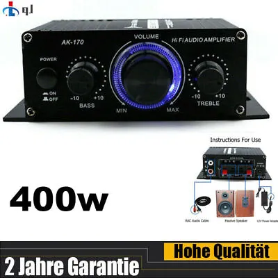 Kaufen 12V HiFi Verstärker Auto 400W Aluminium Audio Stereo Mini Power Amplifier AK170 • 16.91€