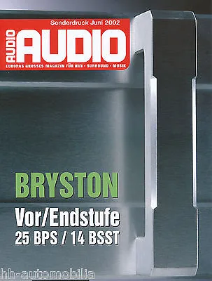 Kaufen Bryston 25 BPS 14 BSST Test Vorstufe Endstufe HiFi Sonderdruck Audio 6/2002 • 16.90€