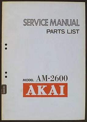 Kaufen Original AKAI AM-2600 Stereo Amplifier Service-Manual/Diagram/Parts List O158 • 39.50€