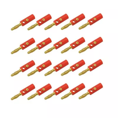 Kaufen 20x Bananenstecker Rot Vergoldet Für Lautsprecherkabel Bis 4 Mm Bananen Stecker • 7.45€