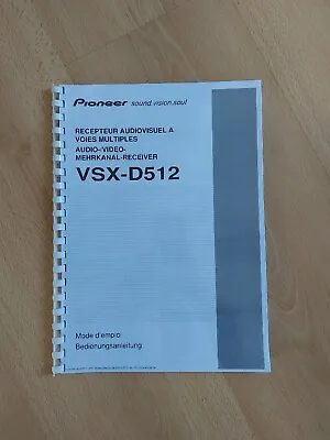 Kaufen Bedienungsanleitung-Operating Instructions Für Pioneer VSX-D512 • 12€