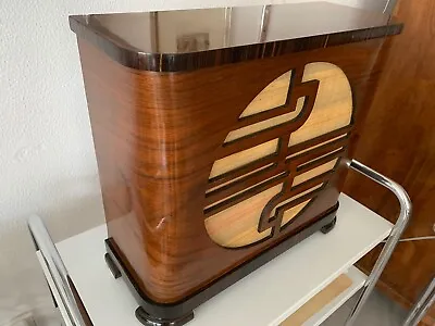 Kaufen Art Deco Lautsprecher Antiker Lautsprecher Nussbaum Makassar Schellack Poliert • 184€