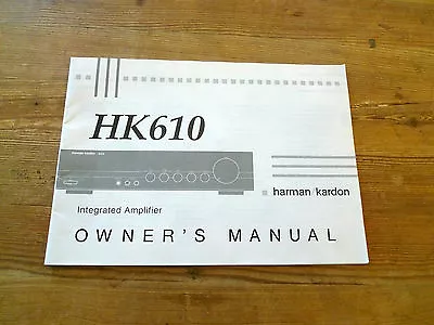 Kaufen Original Bedienungsanleitung   Für Harman / Kardon Verstärker HK610    • 7€