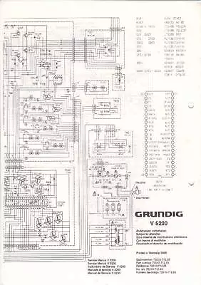 Kaufen Grundig Service Anleitung Manual V 5200 B-955 • 9.90€