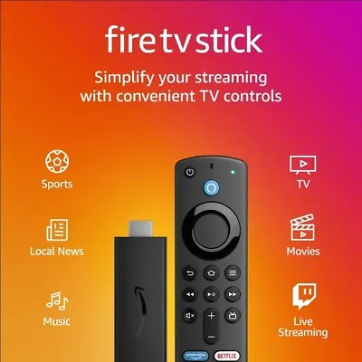 Kaufen Amazon Firestick TV HD-Streaming-Gerät 3. Generation Fire Stick Enthält TV-Steuerungen • 41.11€