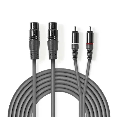 Kaufen 3m XLR-Audio Kabel 3-Pol-Buchse 2x Cinch-Stecker Adapter PA Studio HQ Highend • 17.90€
