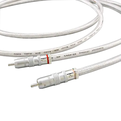 Kaufen Paar Hi-end 4N Reines Silber Walzdraht HIFI Audio Interconnect RCA Cinch Kabel • 215.96€