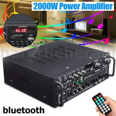 Kaufen 2000W Bluetooth Verstärker Vollverstärker HiFi Stereo Amplifier Digital Audio • 59.58€