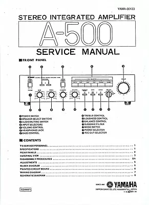 Kaufen Yamaha Service Manual Für A- 500 Copy • 9.50€