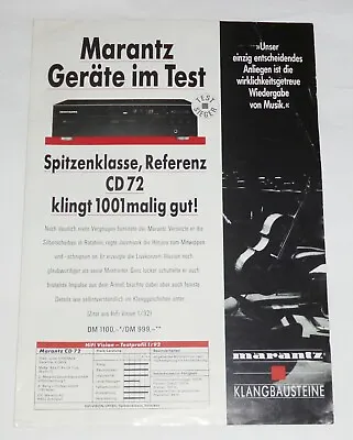 Kaufen Marantz Prospekt 1992 BroschÜre VerstÄrker Pm 52 Pm 80 Cd Player System Alt Rar • 6.90€