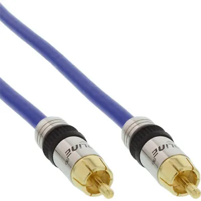 Kaufen InLine Cinch Kabel, Video&Digi. Audio, Stecker/Stecker, Premium, Blau, 5m • 14.63€