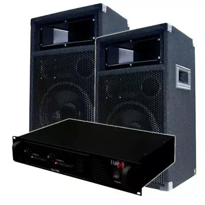 Kaufen 2x 500W DJ PA Anlage Party Sound Set DJ-700 Endstufe & PW25 Lautsprecher Boxen • 236.99€