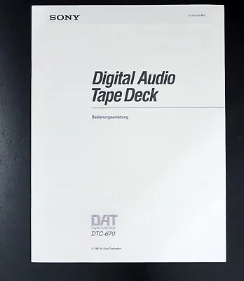 Kaufen Original SONY DTC-670 DA-Tape-Deck Bedienungsanleitung/Operating Instructions • 24.50€