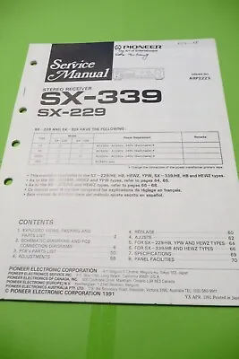 Kaufen Service Manual-Anleitung Für Pioneer SX-339, SX-229  ,ORIGINAL ! • 12€