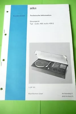 Kaufen Service Manual-Anleitung Für Braun Audio 400,Audio 400S   ,ORIGINAL ! • 25€