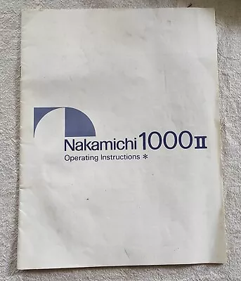 Kaufen Nakamichi 1000 II User Manual Bedienungsanleitung Original Gebraucht • 20€
