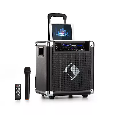 Kaufen Mobile DJ PA Karaokeanlage Lautsprecher Akku Box Mikrofon USB SD Bluetooth AUX • 129.99€