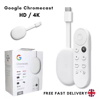 Kaufen Google Chromecast Mit Google TV 4K Streaming Sprachfernbedienung Wireless Airplay UK • 57.63€
