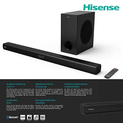 Kaufen Soundbar Subwoofer 2.1 Equalizer Bluetooth USB Dolby Digital HDMI Hisense HS218 • 111.11€