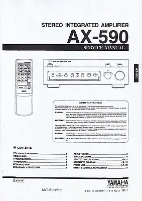 Kaufen Service Manual-Anleitung Für Yamaha AX-590  • 11.50€