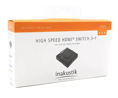 Kaufen Inakustik High Speed HDMI Switch 3in-1out 3D HDTV HDMI Umschalter Splitter 236 • 22.95€