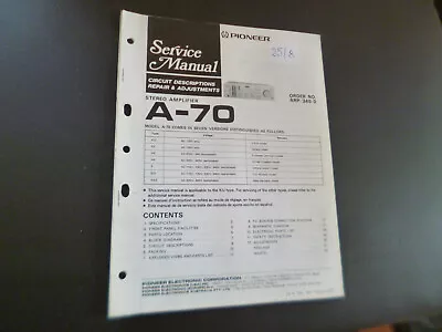 Kaufen Original Service Manual Schaltplan Pioneer A-70 • 11.90€