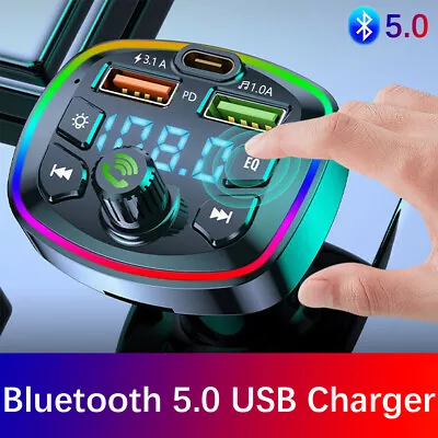 Kaufen KFZ FM Transmitter Auto Radio Bluetooth 5.0 Adapter Dual USB Ladegerät Drahtlos • 8.99€