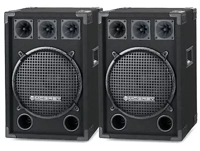 Kaufen Paar 12  (30 Cm) DJ PA Lautsprecher Disco Bass Subwoofer System Boxen Set 1200W • 132.81€