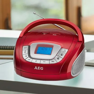 Kaufen Boombox Musikanlage Stereoanlage USB SD MP3 Radio Uhr Wecker Kompaktanlage Rot • 38.99€